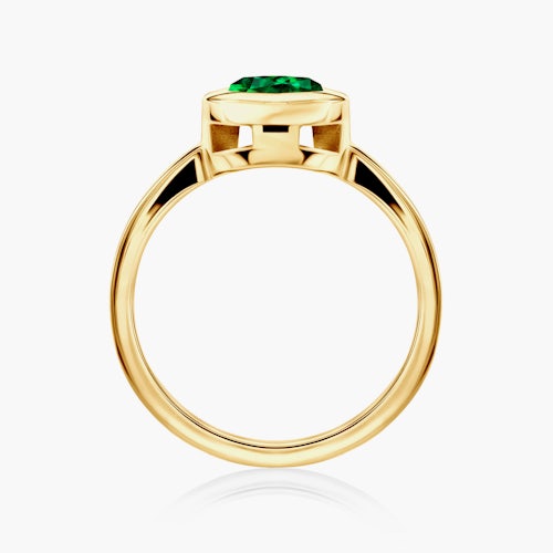 Pierścionek zaręczynowy SAVICKI: złoty, szmaragd